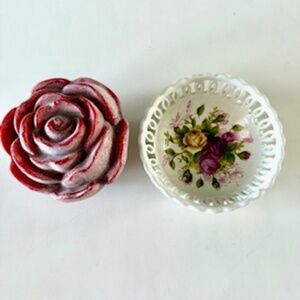Royal Albert dish and Candle